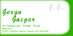 gergo gaiger business card